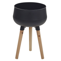 Doniczka na stojaku 47 cm metalowa czarna