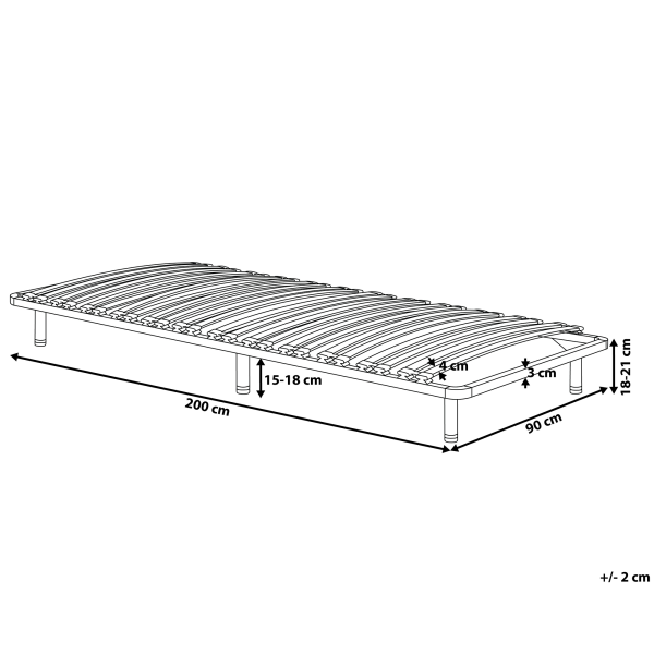 Stelaż do łóżka drewno 90x200 24 listwy, 9927244