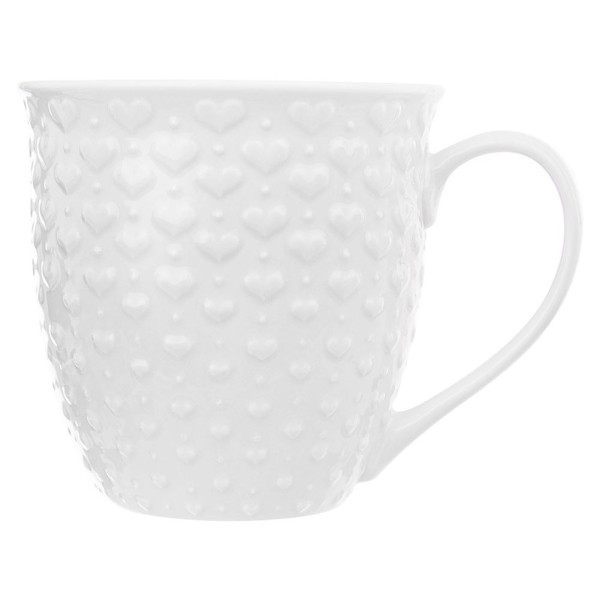 Kubek ceramiczny z uchem do kawy herbaty biały 580 ml, 992874