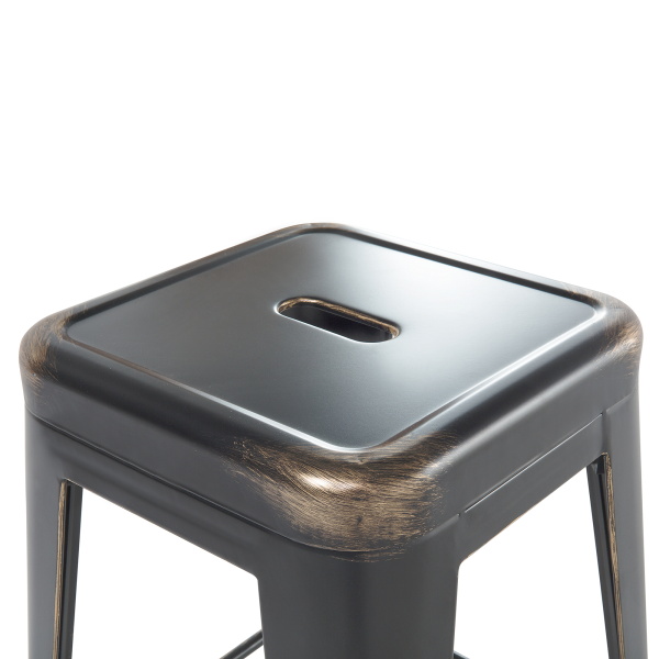 Zestaw 2 stołków barowych metalowy 76 cm czarno-złoty, 9929177
