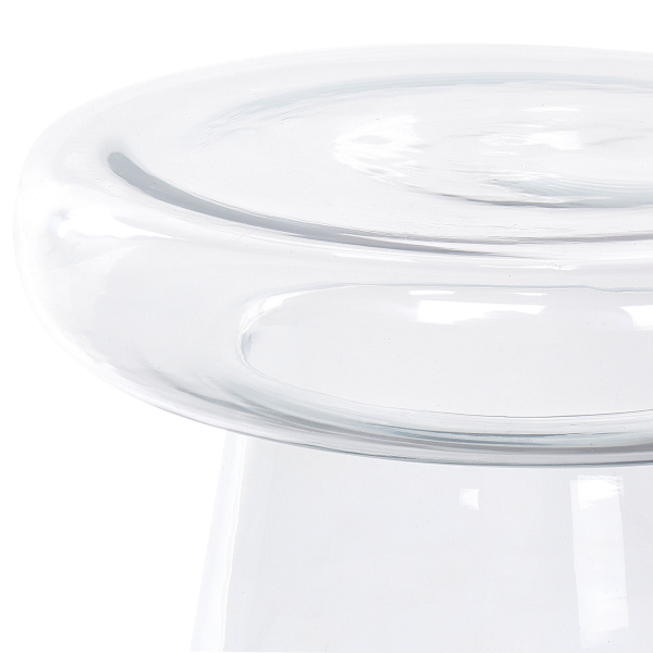 Stolik pomocniczy szklany okrągły 39 cm transparentny, 9930857