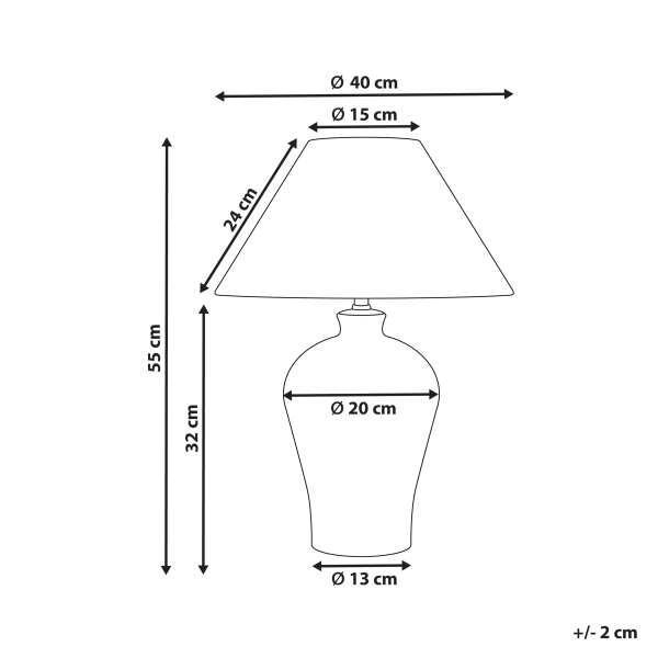Lampa stołowa porcelanowa biało-niebieska, 9931029