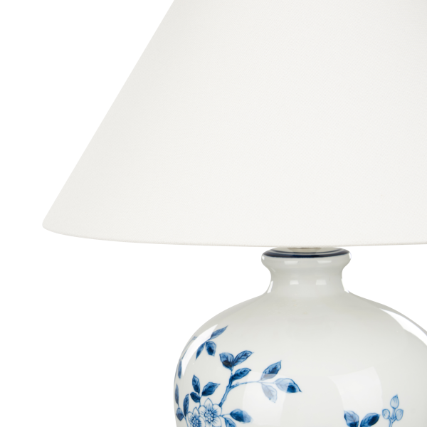 Lampa stołowa porcelanowa biało-niebieska, 9931031