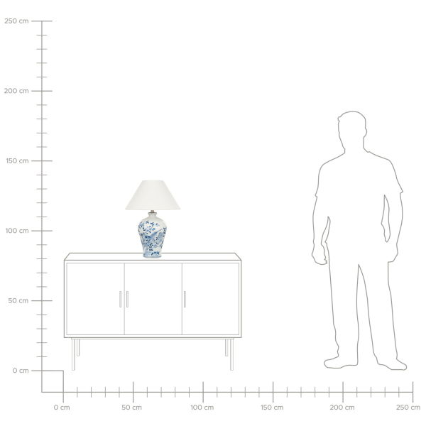 Lampa stołowa porcelanowa biało-niebieska, 9931034