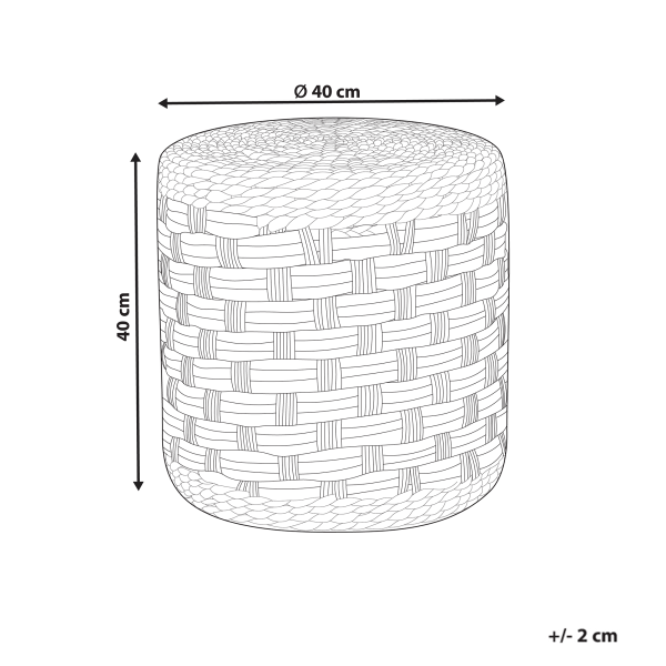 Puf pleciony podnóżek naturalny materiał 40 cm, 9931364