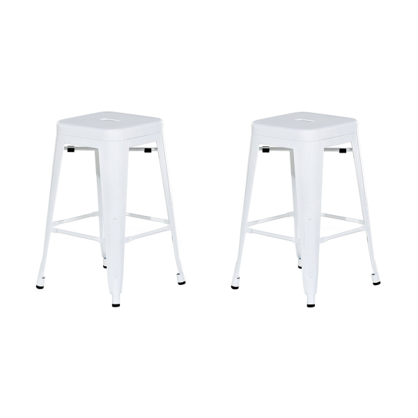 Komplet stołków barowych metalowych 60 cm biały, 9931770