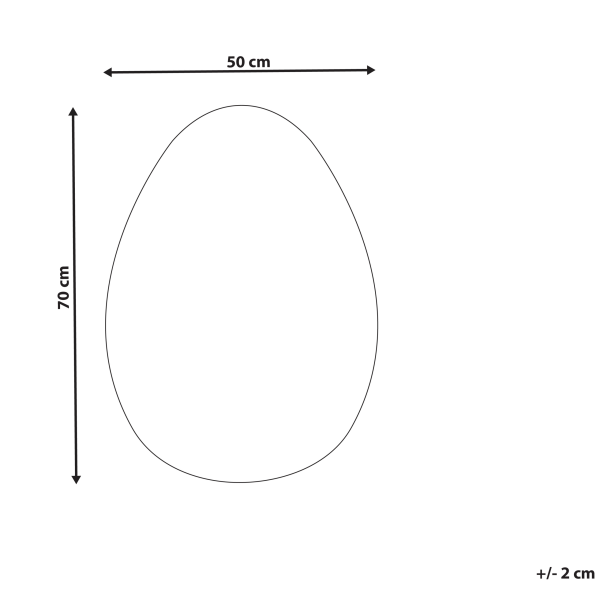 Lustro wiszące ścienne owalne 50x70 srebrne, 9932812