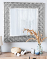 Lustro wiszące kwadratowe 80x80 srebrne