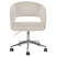 Fotel biurowy obrotowy pikowany welurowy beżowy, 9934780