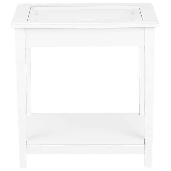 Stolik biały szklany blat 57 x 40 z półką, 9934887