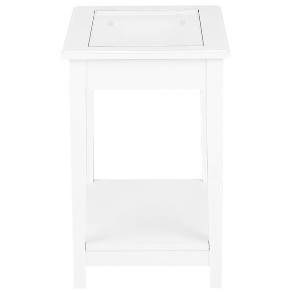 Stolik biały szklany blat 57 x 40 z półką, 9934888