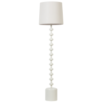 Lampa podłogowa stojąca metalowa biała