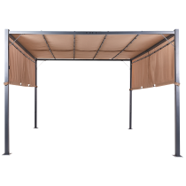 Pawilon ogrodowy altana 310 x 310 cm LED brązowy