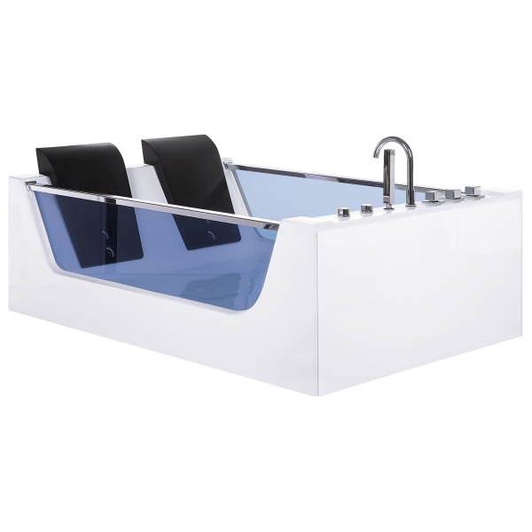 Dwuosobowa wanna LED hydromasaż biała, 9938402