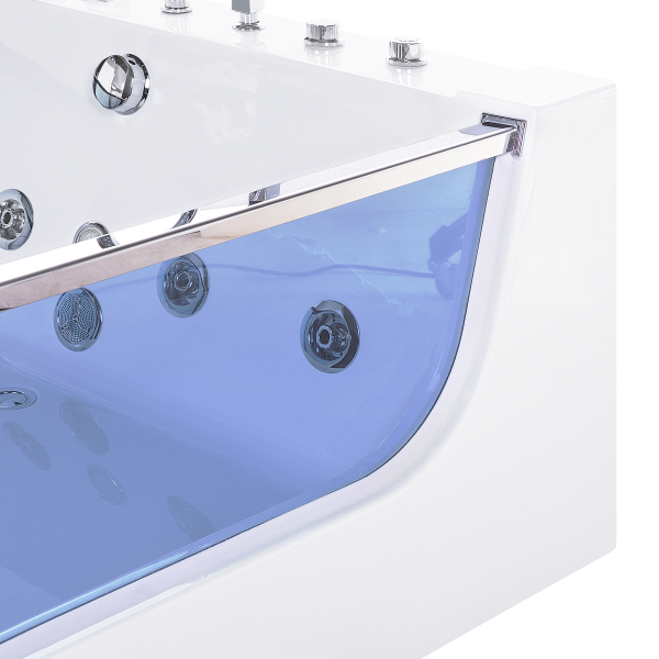 Dwuosobowa wanna LED hydromasaż biała, 9938406