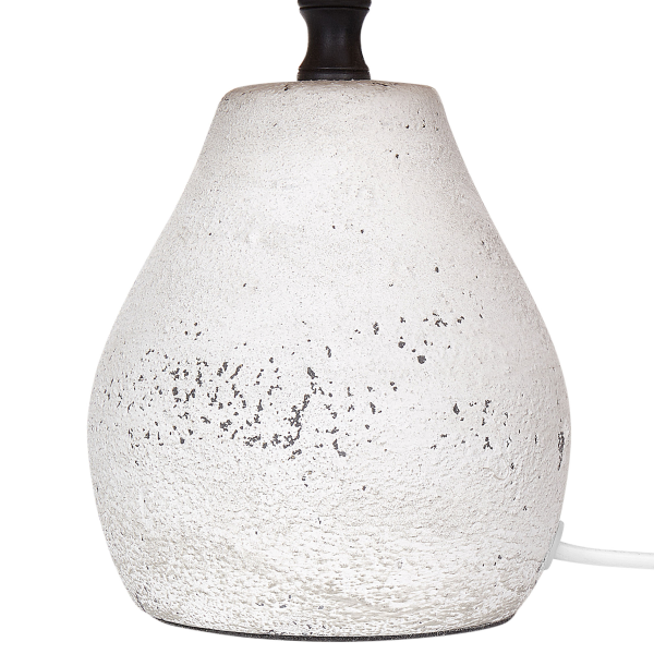 2 lampy stołowe nocne ceramiczne białe z naturalnym, 9941504
