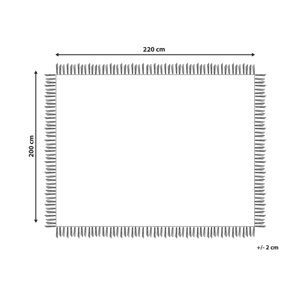 Narzuta na łóżko 200x220 cm biała z frędzlami, 9941614
