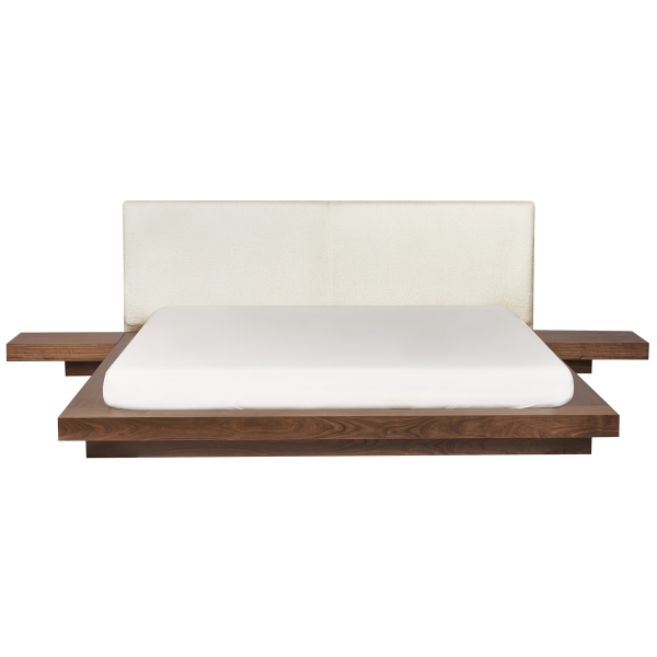 Łóżko wodne materac boucle 180x200 jesion brązowy, 9942319