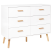 Komoda z 6 szufladami MDF z drewnianymi nóżkami biała, 9942330
