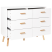 Komoda z 6 szufladami MDF z drewnianymi nóżkami biała, 9942333