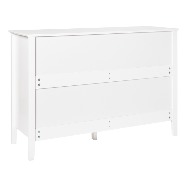 Komoda z 6 szufladami MDF złote uchwyty salon sypialnia biała, 9942343