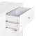 Komoda z 6 szufladami MDF złote uchwyty salon sypialnia biała, 9942345