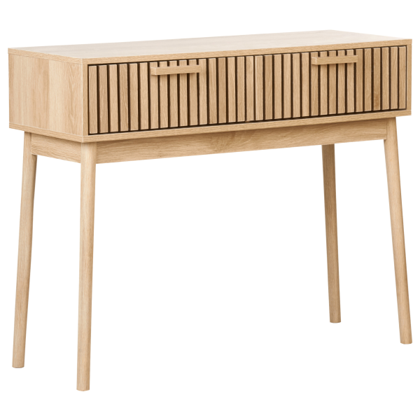 Konsola 2 szuflady MDF jasne drewno, 9942560