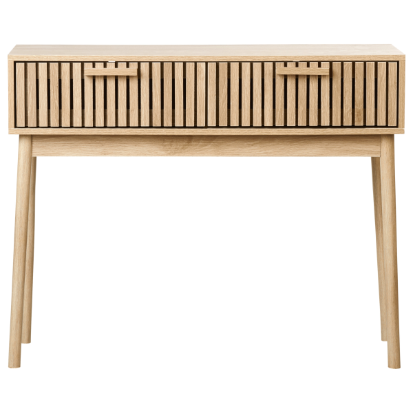 Konsola 2 szuflady MDF jasne drewno, 9942563