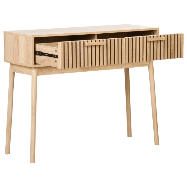 Konsola 2 szuflady MDF jasne drewno, 9942564