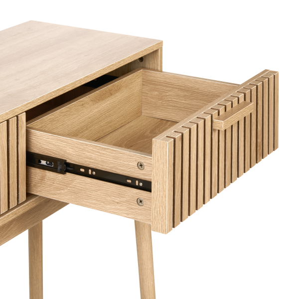 Konsola 2 szuflady MDF jasne drewno, 9942566