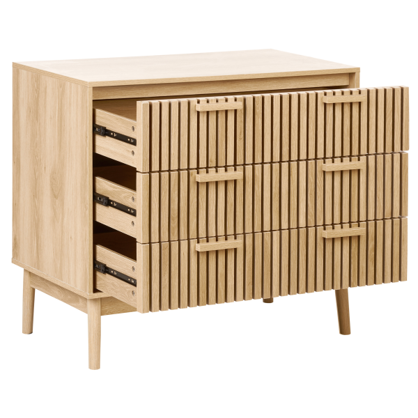 Komoda styl skandynawski szuflady jasne drewno, 9942667