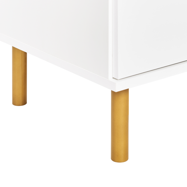 Komoda 6 szuflad złote uchwyty biała, 9943578