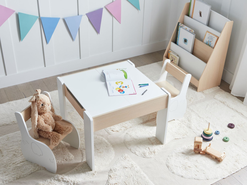 Zestaw dla dzieci stół 2 krzesła MDF, 9945618