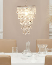 Żyrandol kryształowy lampa glam srebrny
