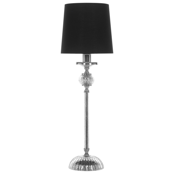 Lampa stołowa nocna abażur glamour czarna, 9945704