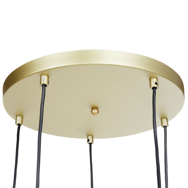 Lampa wisząca szklana 5-punktowa złota, 9945831