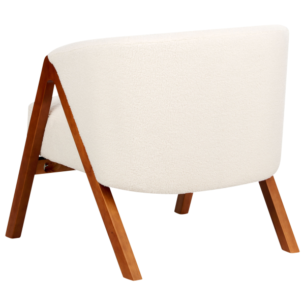 Fotel tapicerowany boucle złamana biel, 9946009