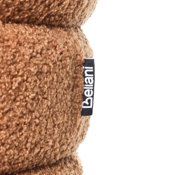 Puf boucle drewno sosnowe złoty brąz, 9946220