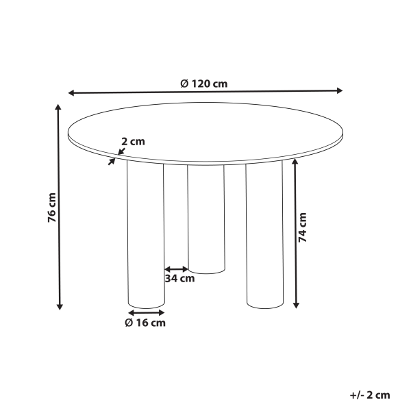 Stół do jadalni okrągły ⌀ 120 cm jesion jasny, 9946475