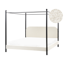 Produkt: Łóżko metalowe 180 x 200 cm z baldachimem białe