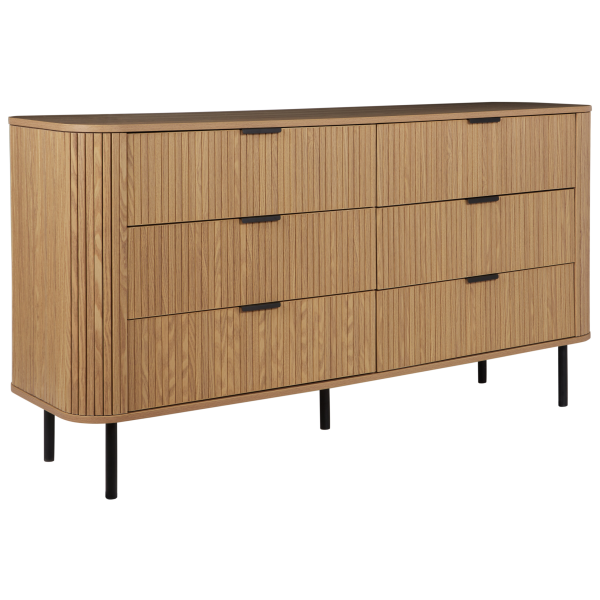 Szafka komoda 6 szuflad MDF jasne drewno, 9948334