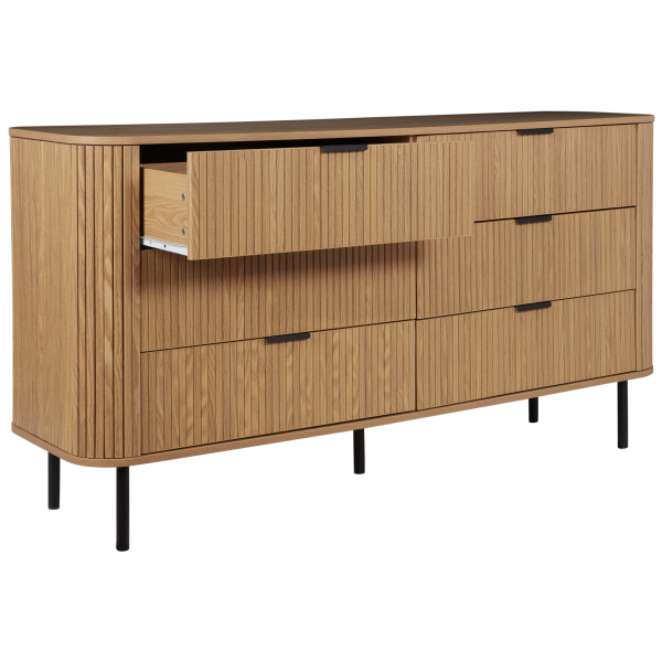 Szafka komoda 6 szuflad MDF jasne drewno, 9948337