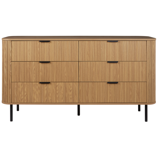 Szafka komoda 6 szuflad MDF jasne drewno, 9948339