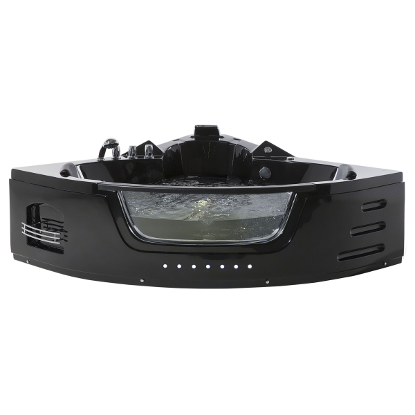 Wanna narożna LED hydromasaż akryl czarna, 9948355