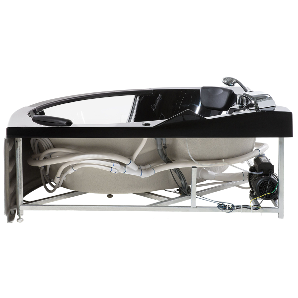 Wanna narożna LED hydromasaż akryl czarna, 9948361