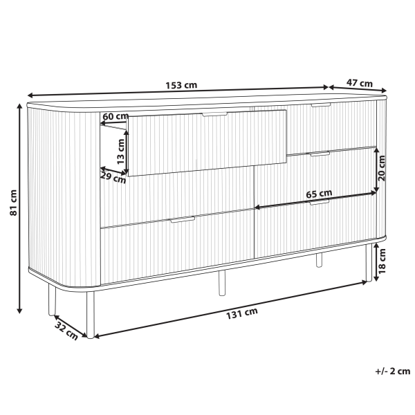 Szafka komoda 6 szuflad MDF ciemnobrązowe, 9951249