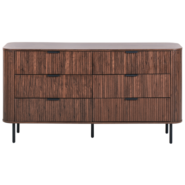 Szafka komoda 6 szuflad MDF ciemnobrązowe, 9951250