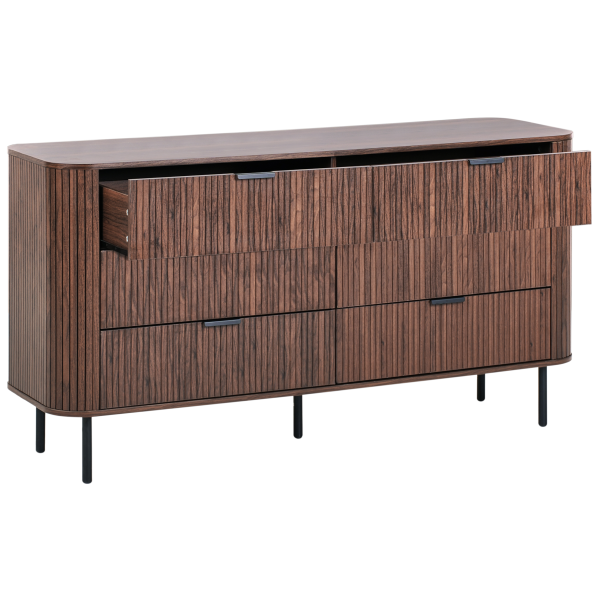 Szafka komoda 6 szuflad MDF ciemnobrązowe, 9951252