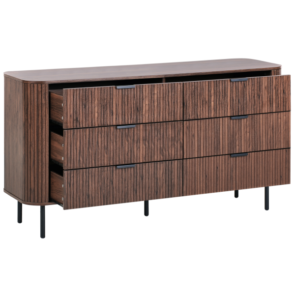 Szafka komoda 6 szuflad MDF ciemnobrązowe, 9951253