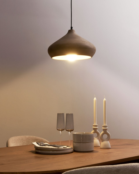 Lampa wisząca dekoracyjna drewniana jasny brąz, 9951748